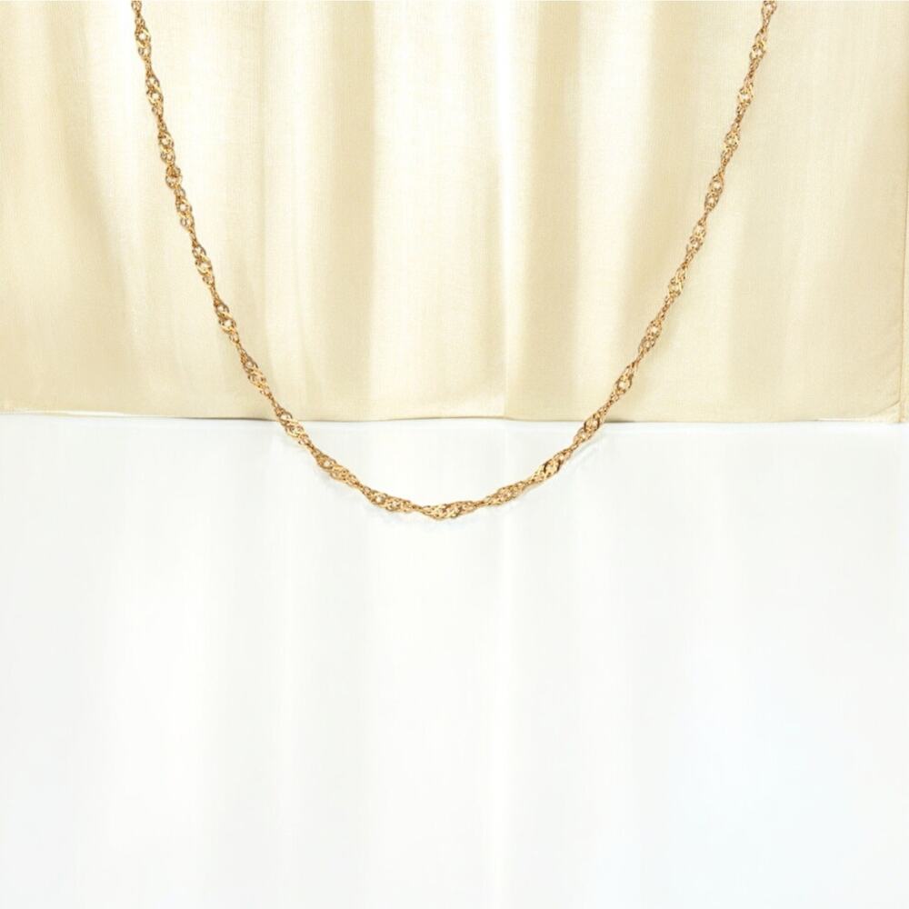 NEW 18K yellow gold plated twisted wave chain choker necklace jewelry B21B